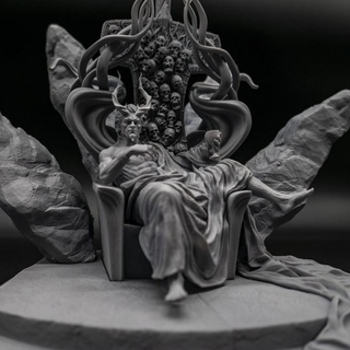 presence demon ethereal sculpts Home & Garden Homeware Ornaments Tabletop Characters Creatures Fantasy Universe dark fantasy character miniature lord evil skulls diorama throne minis d&d homeart 3d print model - Mito3D