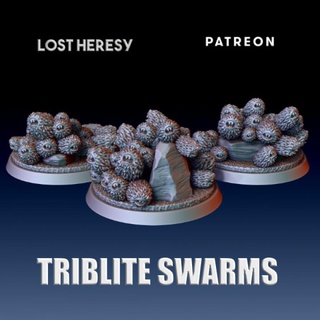 triblite swarms nest terrain lost heresy miniatures Tabletop Characters & Creatures Sci-Fi Universe Store 3D Printable Terrain dungeons startrek monsters star trek wars creatures dnd warhammer40k science fiction critters tribbles swarm bases 3d print model - Mito3D