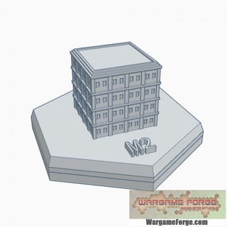 modern building 1 hex map scale hmsm001 wargame forge Store terrain battletech 3d print model - Mito3D