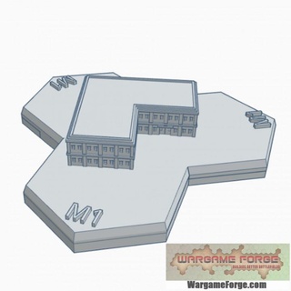 modern building 4 hex map scale hmsm004 wargame forge Store terrain battletech 3d print model - Mito3D