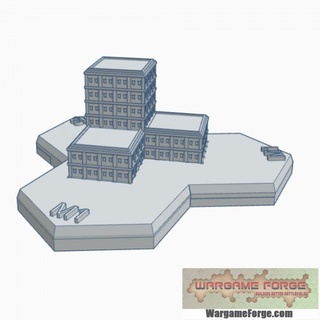 moderno edificio 6 esadecimale carta geografica scala hmsm006 gioco guerra fucina negozio terreno battletech 3d print model - Mito3D