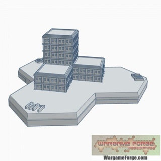 modern building 6 hex map scale hmsm006 wargame forge Store terrain battletech 3d print model - Mito3D