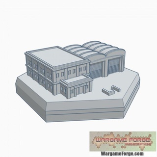 modern fire station hex map scale hmsm009 wargame forge Store terrain battletech 3d print model - Mito3D