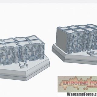 modern row house set 2 hex map scale hmsm015 wargame forge Store terrain battletech 3d print model - Mito3D