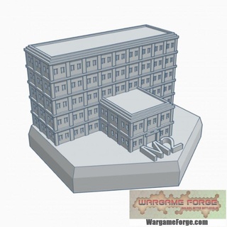 modern hotel hex map scale hmsm016 wargame forge Store terrain battletech 3d print model - Mito3D