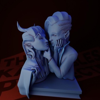 interdit brochettes projet table personnages créatures fantaisie univers ventilateur art bustes buste baiser peinture cravate 3d print model - Mito3D