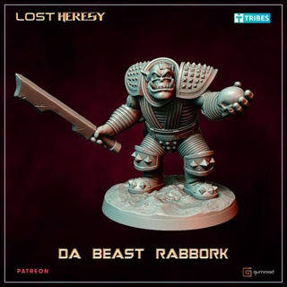 beast rabbork lost heresy miniatures Tabletop Characters & Creatures Fantasy Universe orc ork character champion orcs 28mm warhammer40k wh40k 32mm orks stargrave supported 3d print model - Mito3D