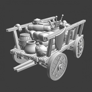 medieval supply wagon ver 2 northern crusades miniatures Tabletop Characters & Creatures Historical Universe Vehicles Machines Store accessory ancient battle fantasy historical wargaming miniature tabletop cart cargo 28mm scenery goods historic camp logistic 3d print model - Mito3D