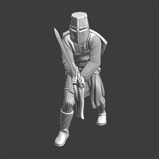 deus vult - medieval order knight two hand sword northern crusades miniatures Tabletop Characters & Creatures Historical Universe Store battle great helmet wargaming warrior miniature toysoldier templar 28mm lake crusader teutonic peipus brethern livinian swerd 3d print model - Mito3D