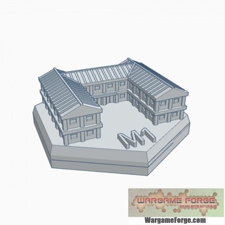 military barracks hmsmil004 wargame forge Store scale terrain hex map battletech 3d print model - Mito3D