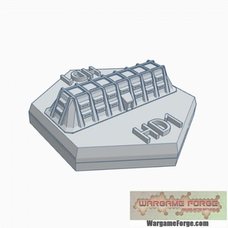 militaire blindé bunker hexadécimal carte échelle hmsmil005 jeu guerre forger boutique terrain Battletech 3d print model - Mito3D
