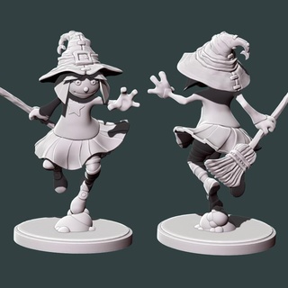 abbey witch - pumpkin patch gang pre-supported crooked houses Tabletop Characters & Creatures Fantasy Universe Store cartoon fantasy halloween spooky magic comic broom tabletop supported 3d print model - Mito3D