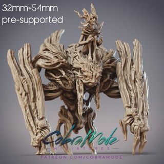 cessair ciorcal druid plant familiar pre-supported cobramode Tabletop Characters & Creatures Fantasy Universe Store beast creature tree bark ent construct dryad bbeg supported treeant 3d print model - Mito3D