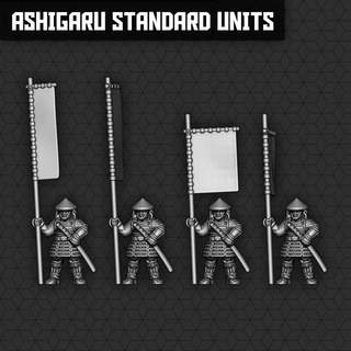 Ashigaru standart hamileler smol minyatürler masaüstü karakterler yaratıklar tarihi Evren savaş oyunları afiş samuray 3d print model - Mito3D
