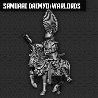 samurai daimyo warlords smol miniatures Tabletop Characters & Creatures Historical Universe historical sword wargaming warlord mounted 3d print model - Mito3D