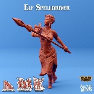 elf spelldriver arcane minis Store armor armour dragon dragons dungeons ear female modular nature roleplay rpg spear sword magic knife blade steampunk staff crystal cape pack dungeon ears elven d&d dnd braid folk pointy expansion elvish ponytail 5e crouch eberron fair crew poses presupported pre-supported arcanapunk magipunk magitech sordane supported skies stave auran istari fair-folk pointy-ears 3d print model - Mito3D