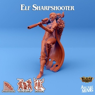 elf sharpshooter arcane minis Store dragon dragons dungeons ear nature roleplay rpg magic steampunk pack dungeon ears elven d&d dnd folk pointy expansion elvish 5e eberron fair crew presupported pre-supported arcanapunk magipunk magitech sordane supported skies auran istari fair-folk pointy-ears 3d print model - Mito3D