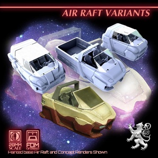 air raft variants 2nd dynasty Tabletop Characters & Creatures Sci-Fi Universe Vehicles Machines stl future sci-fi science space star terrain vessel miniature scifi wars tabletop starship combat 28mm openlock traveller danger stargrave traveler officialtraveller 3d print model - Mito3D