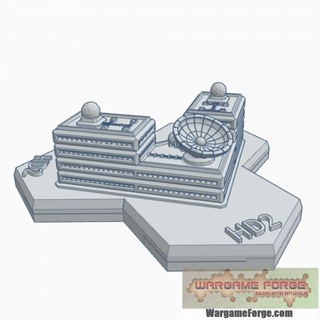 sci-fi communications center hex map scale hmssf022 wargame forge Store terrain battletech 3d print model - Mito3D