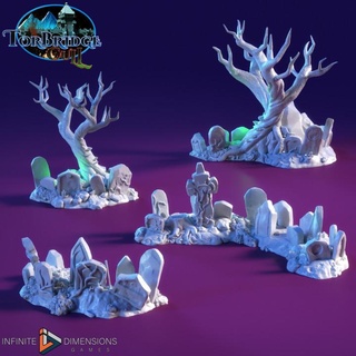 mezarlık Mezarlar sonsuz boyutları oyunlar masaüstü 3D yazdırılabilir arazi fantezi mezar taşı manastır taşları Wightwood torbridge itlaf 3d print model - Mito3D
