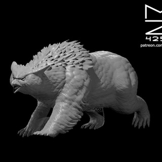 owlbears running miguel zavala Tabletop Characters & Creatures Fantasy Universe owlbear 3d print model - Mito3D