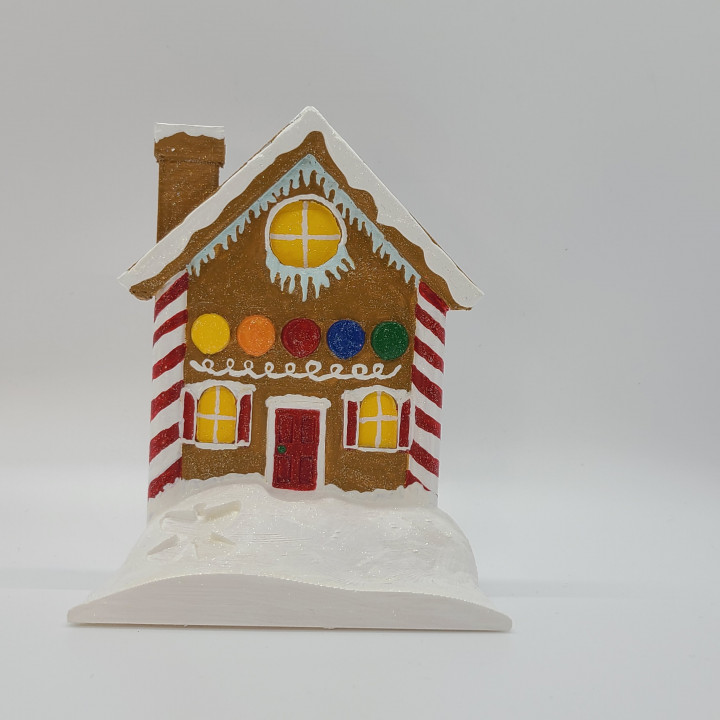 gengibre pão casa Andrew Goldberg jardim utensílios domésticos enfeites festividades Natal cara inverno frente feriado 3D print model - Mito3D