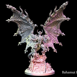 bahamut exclusivo edición gekko miniatura Arte dragones fantasía ventilador Final mesa d ff7 3d print model - Mito3D