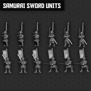 samurai espada unidades smol miniaturas tampo mesa personagens criaturas histórico universo medieval jogos guerra 3d print model - Mito3D