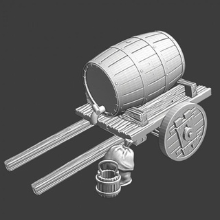 medieval water wagon - camp supply northern crusades miniatures Tabletop Characters & Creatures Historical Universe Vehicles Machines Store accessories battlefield beer historical model wargaming miniature tabletop cart digital 28mm scenery valdemarminiatures 3d print model - Mito3D