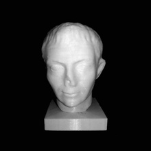 testa uomo barber institute birmingham scansione romano marmo italiano 3d print model - Mito3D