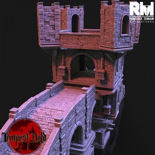 tempest hold bridge garrison rmprintable building fantasy terrain bridge scenery rm  3d print model - Mito3D