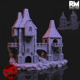 tempest hold wizards keep rmprintable fantasy rpg terrain wizard castle scenery rm 3d print model - Mito3D
