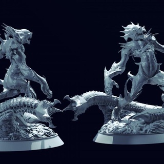 necromante pose 5 gekko miniatura tampo mesa personagens criaturas fantasia universo loja monstro d necromance 3d print model - Mito3D