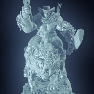 cowboy pose1 gekko miniature Tabletop Characters & Creatures Fantasy Universe Store fantasy character tabletop d&d 3d print model - Mito3D