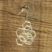 boucles d'oreilles hexagon 2 bijoux hexagone 3d print model - Mito3D