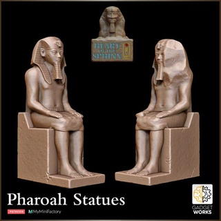 ägyptisch Pharao Statue 2 Versionen Herz Sphinx Gadget funktioniert Tischplatte Zeichen Kreaturen historisch Universum 3D druckbar Terrain Geschäft uralt Wüste Ägypten Amenhotep dnd Landschaft ttrpg Ramses gt 3dprintableterrain Fantasieterrain 3d print model - Mito3D