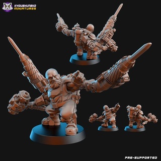 dwarf miner expedition driller kyoushuneko miniatures Tabletop Characters & Creatures Sci-Fi Universe Store scifi 3d print model - Mito3D