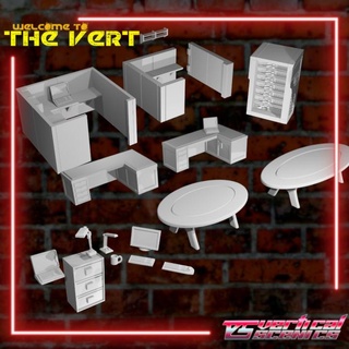 vertice cyberpunk ufficio scenario verticale scenics rpg terreno gioco ruolo cubicolo guerra schermaglia 3d print model - Mito3D
