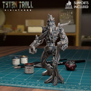 unarmed treant pre-supported tytantroll miniatures Store rings lord wildlife minis trees supported treants 3d print model - Mito3D