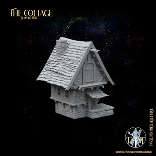 cottage - tabletop terrain house Tabletop 3D Printable Terrain Fantasy building dice fantasy medieval rpg tower wargames wargaming warhammer miniature d&d ruins 28mm playable roleplayinggames 32mm ageofsigmar terrainfortabletop 3d print model - Mito3D