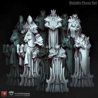 paladin chess set puppetswar miniatures Board Games Chess Sets 3d print model - Mito3D