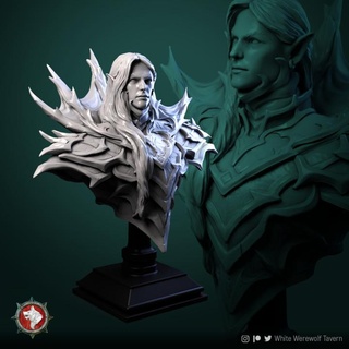 hork merciful bust pre-supported white werewolf tavern Tabletop Characters & Creatures Fantasy Universe Store Fan Art Busts vampire dnd busts 3d print model - Mito3D