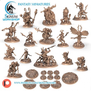 patreon release december 2021 signum workshop Tabletop Characters & Creatures Fantasy Universe creature dungeons fantasy goblin human miniatures spear warrior wizard flying dagger base dual tabletop magical starcraft zerg wolfen glaive merchant rush sorcerer construct beastman shaman insectoid ttrpg presupported wield akkari 3d print model - Mito3D