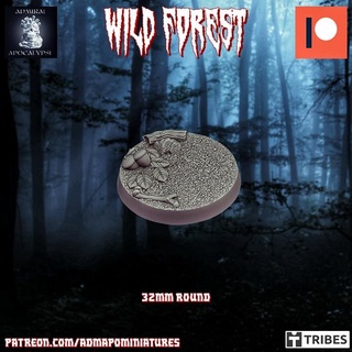 wild forest set 32mm base n1 pre-supported admiral apocalypse Store Tabletop 3D Printable Terrain Fantasy bones fantasy miniatures monster nature wargames warhammer props roots elves trees bugs leaves dnd acorn brances woods bases mushrooms 3d print model - Mito3D