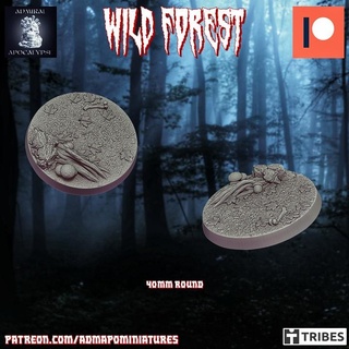 wild forest set 40mm base n3 pre-supported admiral apocalypse Store Tabletop 3D Printable Terrain Fantasy animals bones fantasy miniatures nature wargames warhammer props roots elves trees bugs leaves dnd acorn brances woods bases mushrooms 3d print model - Mito3D