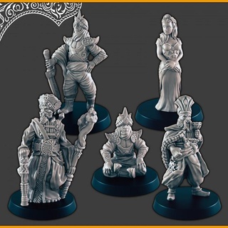 desert royals nobles support-free evan carothers Tabletop Characters & Creatures Fantasy Universe Store sultan 3d print model - Mito3D