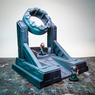 decano portal monolito terreno asustado Tienda mesa 3D imprimible Sci Fi 40k robot rpg sci fi cyberpunk juego guerra necrón láseres 3d print model - Mito3D