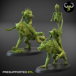 grim knight leader set claybeastcreation Tabletop Characters & Creatures Sci-Fi Universe Store hound vampire wolf dead werewolf rider lycan zombi 3d print model - Mito3D