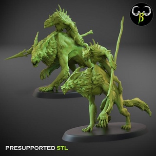 grim knight set c claybeastcreation Tabletop Characters & Creatures Fantasy Universe Store vampire wolf dead werewolf rider lycan zombi 3d print model - Mito3D