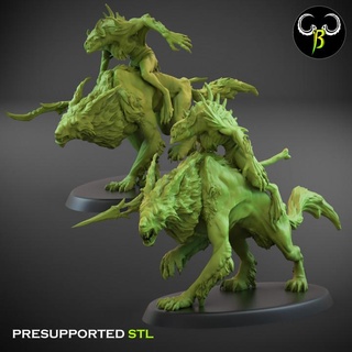 grim knight set b claybeastcreation Tabletop Characters & Creatures Fantasy Universe Store vampire wolf dead werewolf rider zombi 3d print model - Mito3D